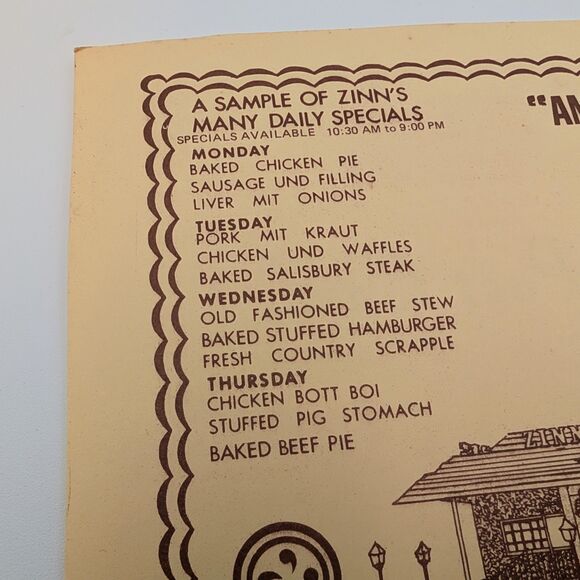 Vintage 80s Zinn’s Country Diner 4 Postcards Amos Denver Pennsylvania Dutch 9x6 - Picture 5 of 11